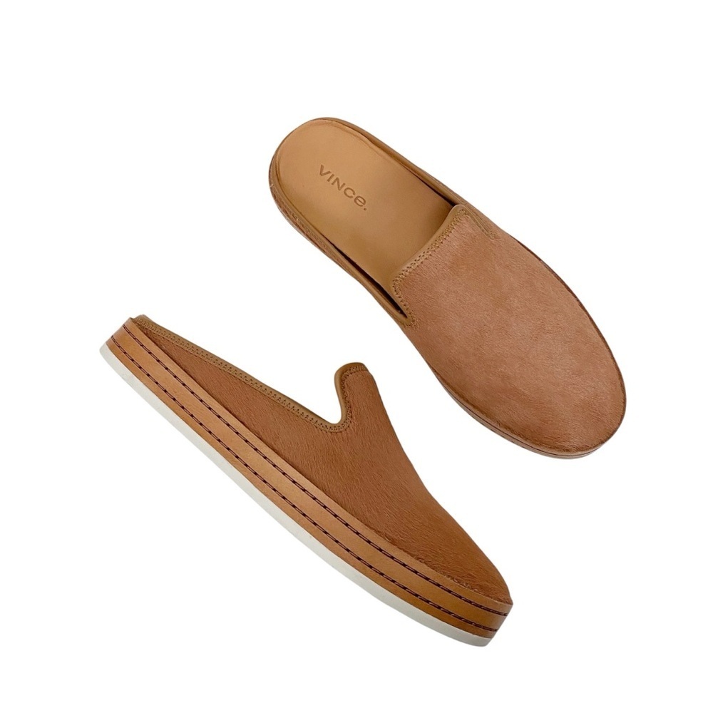 Vince Canella Calf Hair Slip On Mules Loafer